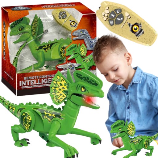 Dinozaur Robot DILOFOZAUR Zdalnie Sterowany Chodzi Ryczy Świeci NA PILOTA