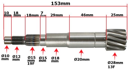 WAŁEK SPRZĘGŁA Quad Diablo Fuxin 150/200cc
