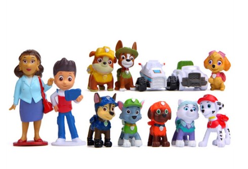 Zestaw figurki dekoracyjne Psi patrol Paw Patrol 12 sztuk