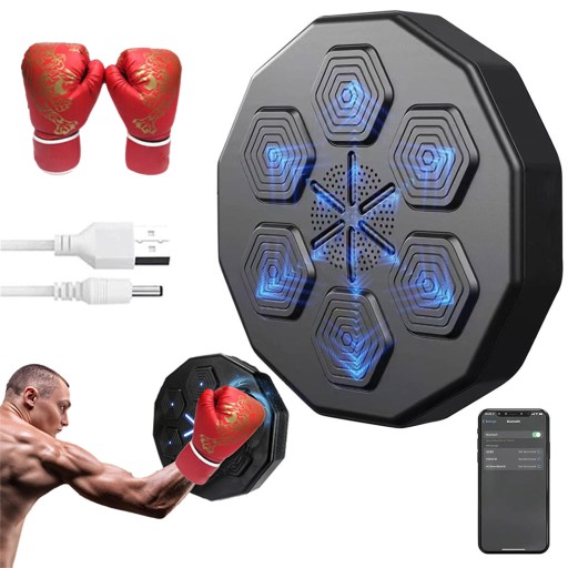 MUZYCZNA MASZYNA BOKSERSKA Z 6 ŚWIATŁAMI I CZUJNIKIEM BLUETOOTH DO ĆWICZEŃ