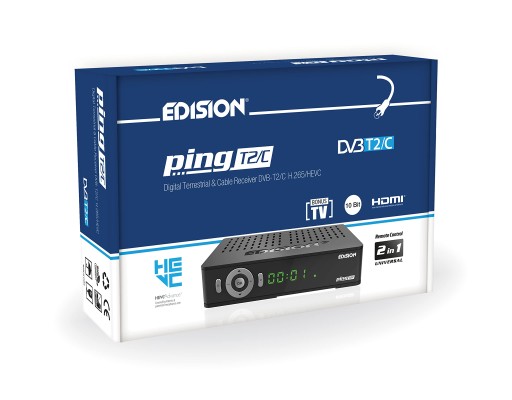 EDISION PING T2 C ODBIORNIK NAZIEMNY I KABLOWY DVB-T2 H.265 HEVC