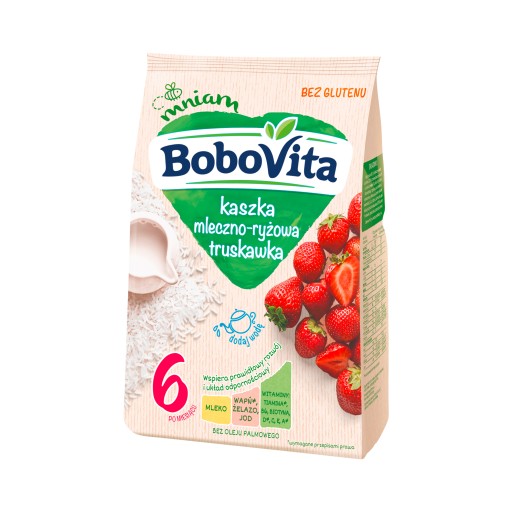 BoboVita Kaszka mlecz.-ryż truskawka 230g