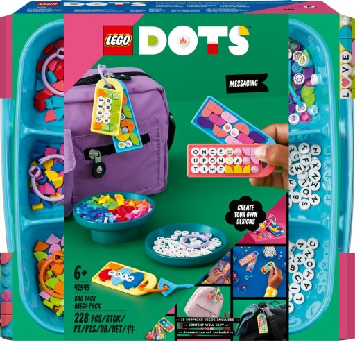 LEGO 41949 DOTS Megazestaw zawieszek wiadomości