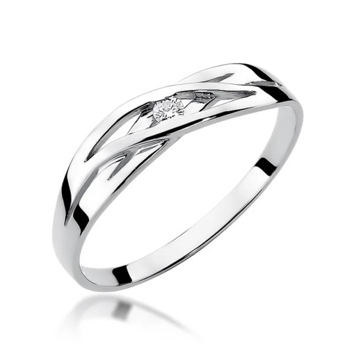 Pierścionek W-156 0,05ct brylanty białe złoto 585