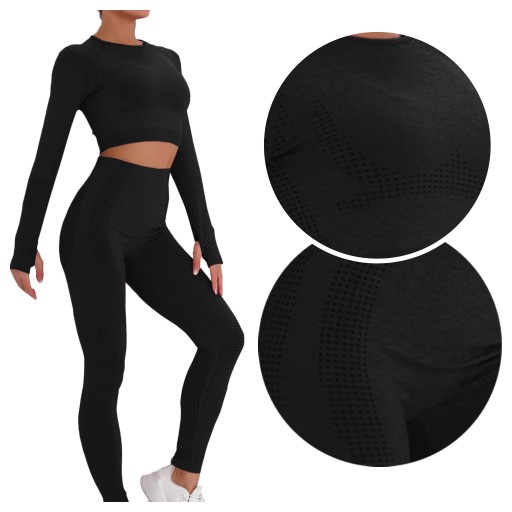 LEGGINSY damskie LEGINSY sportowe KOMPLET SPORTOWY push up Z WYSOKIM STANEM