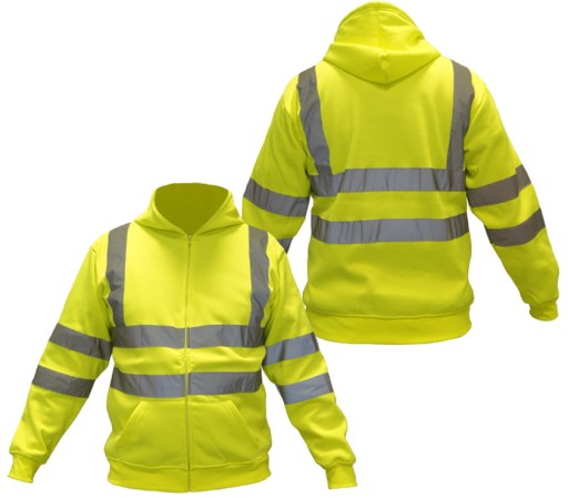 Ciepła Bluza Ostrzegawcza z Kapturem Odblaskowa Pomarańczowa Ż, XL