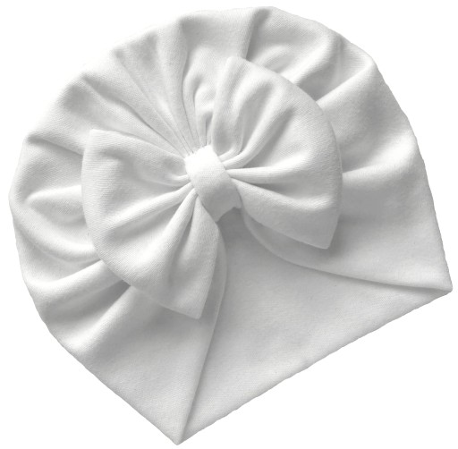 Czapka niemowlęca TURBAN biały CHRZEST 0-6