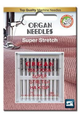 3114 Igły Organ Super Stretch półpłaskie 75+90 x10