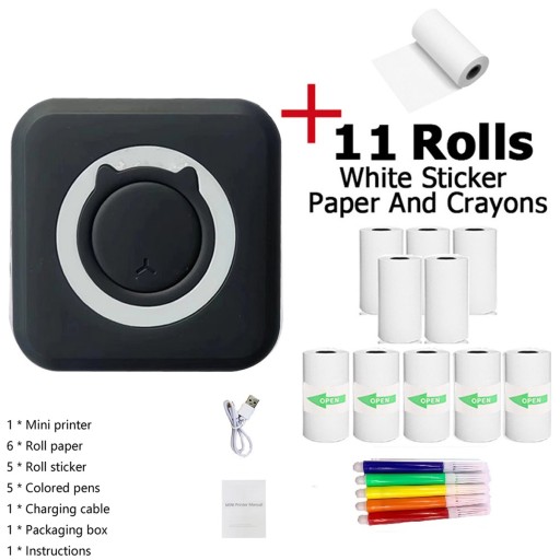 Mini Photo Printer, Wireless Thermal Printer, For Photos Receipts Notes