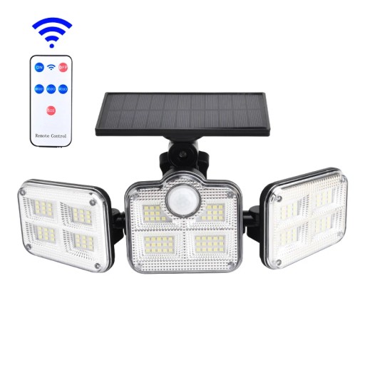 122 lampa solarna LED ścienna 3 głowica PIR M