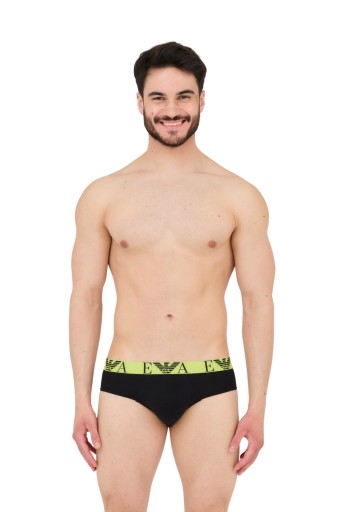 EMPORIO ARMANI Slipy 3-pack czarne, zielone S