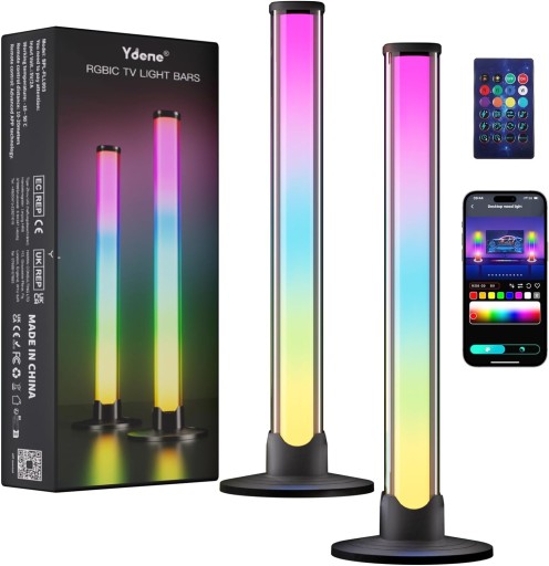 2SZT PANELE LED LISTWA GAMINGOWA LAMP STOJĄCYCH PODŚWIETLENIE RGB Z PILOTEM