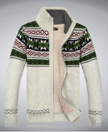 Men Velvet Sweatercoat Winter pattern style Wool C