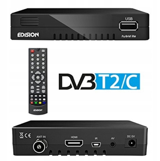 Tuner dekoder odbiornik TV DVB-T2 Edision Progressiv Hybrid Lite