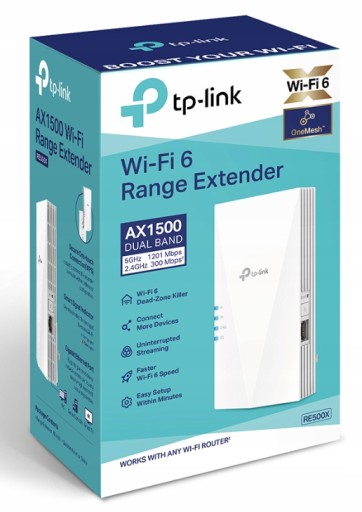 TP-Link RE500X OneMesh/EasyMesh WiFi6 Extender/Repeater AX1500