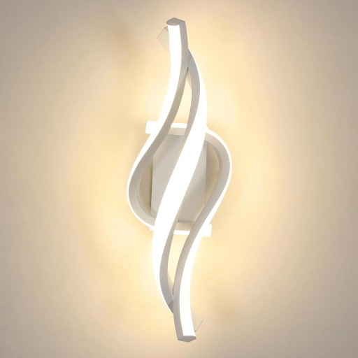 LAMPA SCIENNA BIAŁY KINKIET LED 3000K KREATYWNA NOWOCZESNA DO SALONU 22W