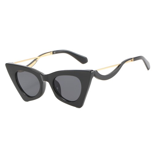 Retro kwadratowe okulary przeciwsłoneczne Cat Eye plastikowa ramka UV 400 p