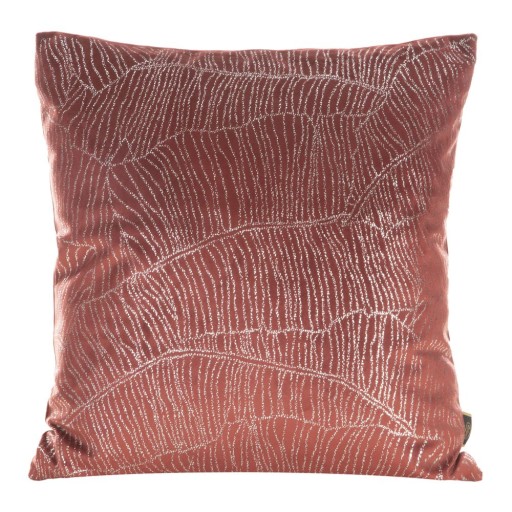 BORDOWA POSZEWKA Z WELWETU Z WZOREM LIŚCIA 45x45