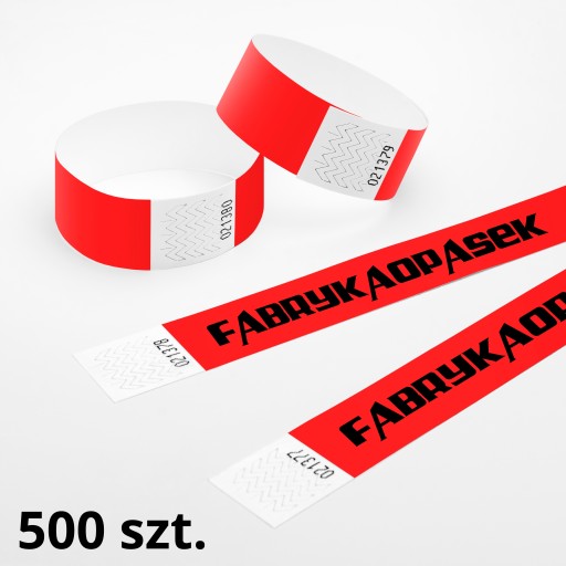OPASKI NA RĘKĘ TYVEK 25mm 500 szt. NADRUK CZARNY
