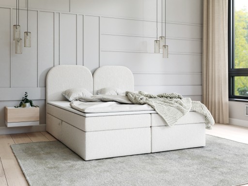 Łóżko kontynentalne 140x200 LETTO tkanina Abriamo baranek