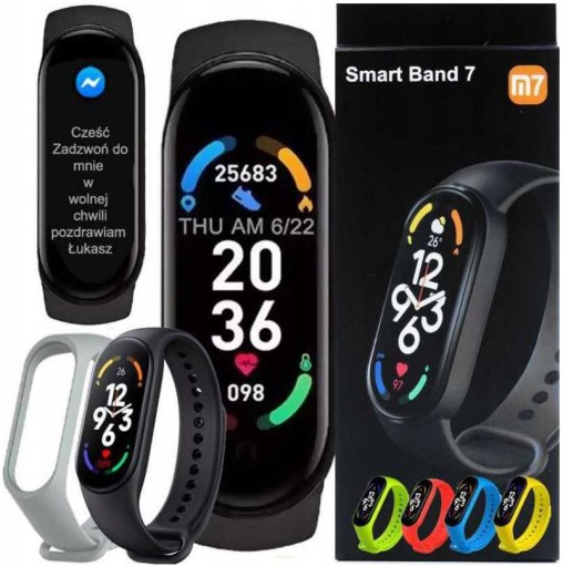 SMARTBAND M7 OPASKA SPORTOWA SMARTWATCH + 2 PASKI