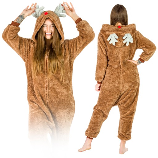 KOSTIUM ONESIE KIGURUMI CIEPŁA PIŻAMA JEDNOCZĘŚCIOWA ZAPINANA ZAMEK DRES L