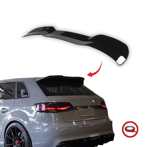 LOTKA SPOILER AUDI A3 8V Hatchback Czarny Połysk