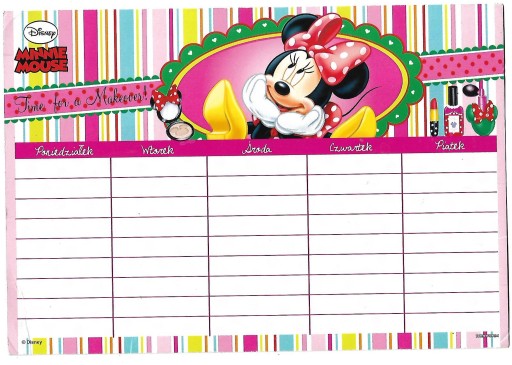 PLAN LEKCJI Minnie Z TABLICZKĄ MNOŻENIA prezent DZIEŃ DZIECKA