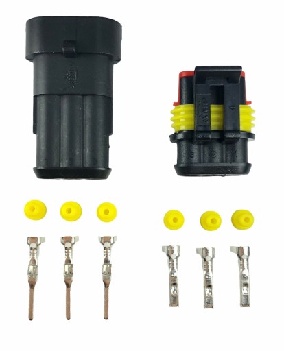 ZŁĄCZE KOSTKA HERMET. 3PIN SUPERSEAL WTYK+GNIAZDO