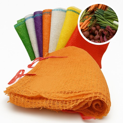 RASZLOWY WOREK 35x50cm 5kg ORANŻ 100 szt SIATKOWY AŻUROWY NA WARZYWA OWOCE