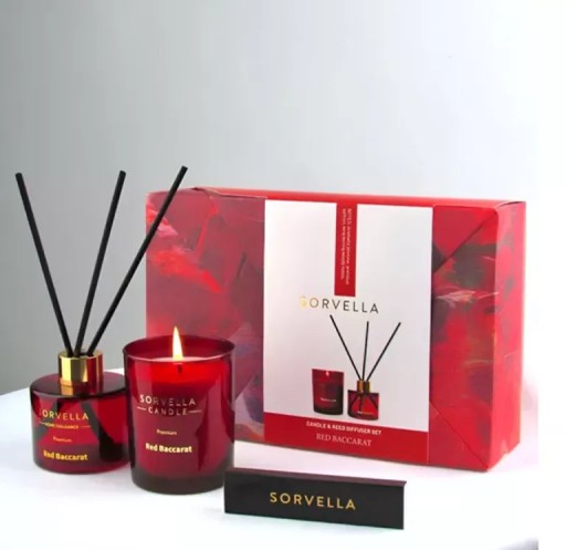 SORVELLA CANDLE & RED DIFFUSER SET RED BACCART