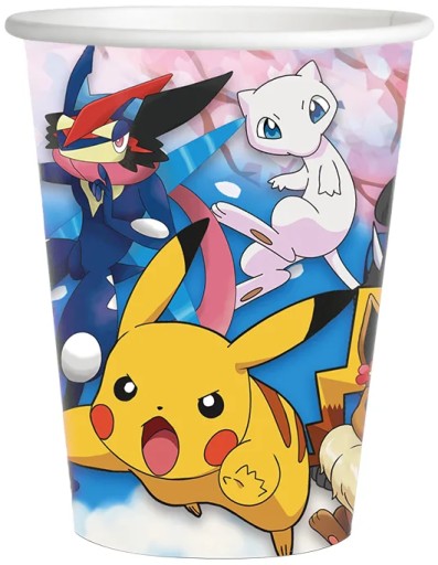 KUBECZKI JEDNORAZOWE URODZINOWE POKEMON GO POKEMONY PIKACHU 8szt