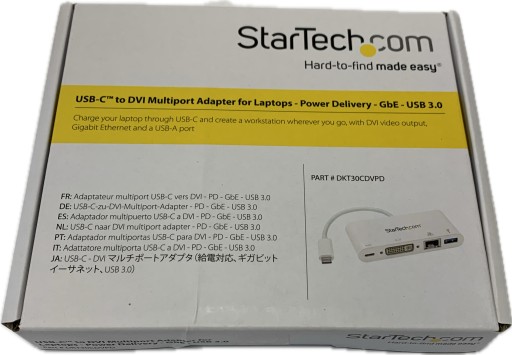STARTECH USB-C TO DVI MULTIPORT ADAPTER DLA LAPTOP-PWR DELIVERY-GbE-USB 3.0
