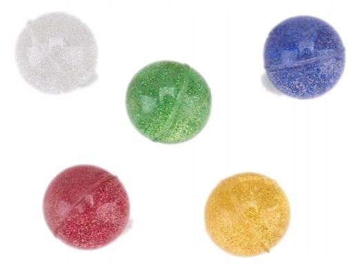 Piłka antystresowa kauczukowa brokatowa 2,5 cm 5 szt sensoryczna piłeczka