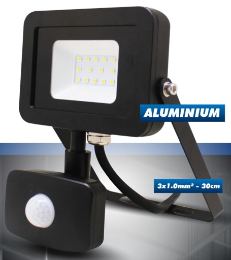 REFLEKTOR LED ŚCIENNY Z CZUJNIKIEM RUCHU I-SFD10W