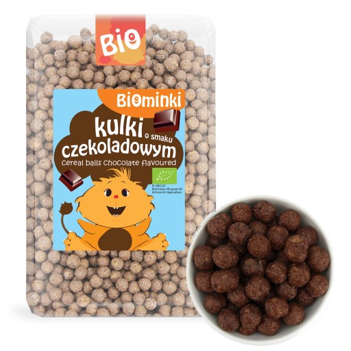 BIOMINKI BIO KULKI CZEKOLADOWE PRZEKĄSKA ŚNIADANIE EKOLOGICZNE 500 g