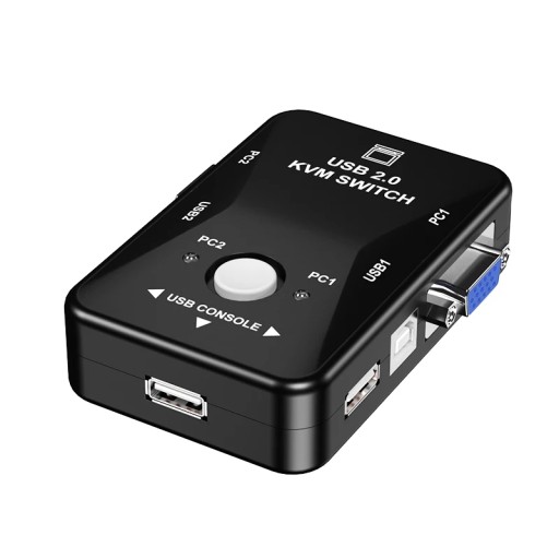OULLX KVM Switch VGA Splitter Cable USB 2.0 Box for USB Keyboard Mouse