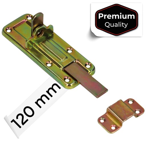 Zasuwka bramowa garażowa 120 mm płaska odgięta