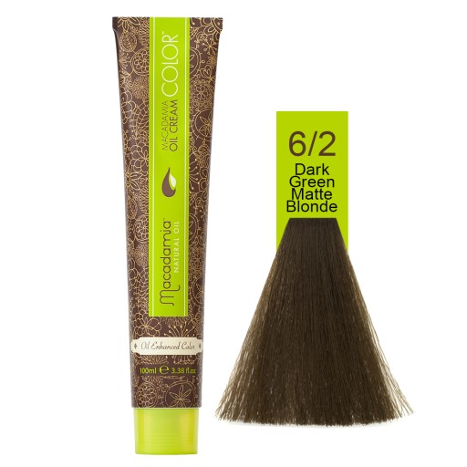 Macadamia Oil Cream farba do włosów 100ml ciemnozielony matowy blond 6/2