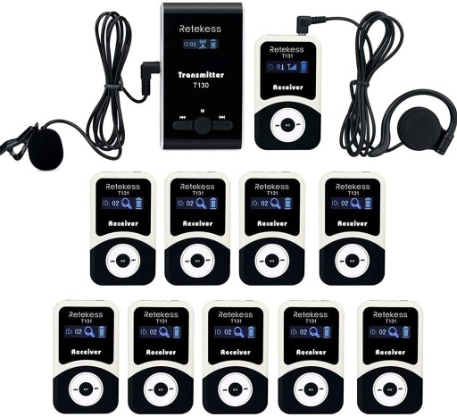 Retekess T130-T131 Bezprzewodowy System Tour Guide, Audio Tour Guide System