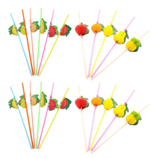 Drink Straw Fruit Dekoracje na Imprezę 60 Szt