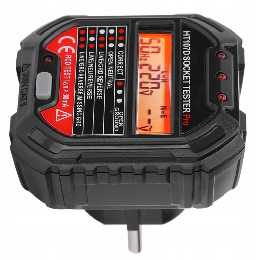 HT107D Cyfrowy wyświetlacz LCD Tester gniazd