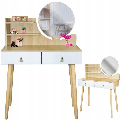 Toaletka z lustrem SCANDI kosmetyczna skandynawska, JUMI, CM-989283.5900410