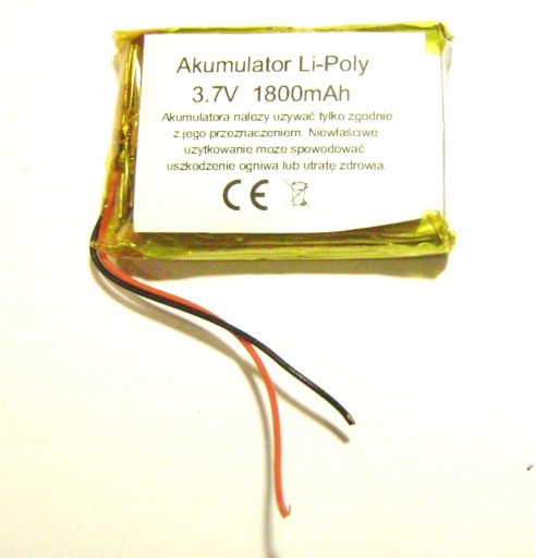 BATERIA Litowa Li-POLY AKU 1800mAh 3,7V 49x34x10mm