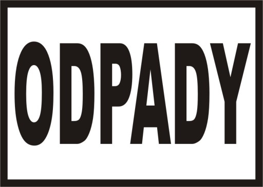 Naklejka napis recykling ODPADY czarny do 30cm