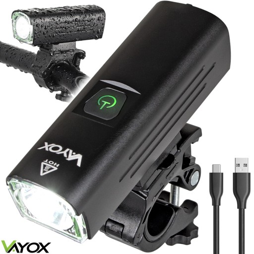 LAMPKA ROWEROWA PRZEDNIA OŚWIETLENIE DO ROWERU LAMPA LED USB-C 1300lm VAYOX