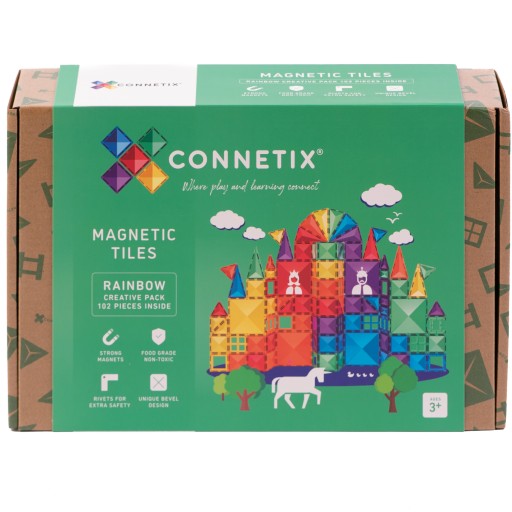 Klocki magnetyczne konstrukcyjne duże Rainbow Creative Pack 102 Connetix