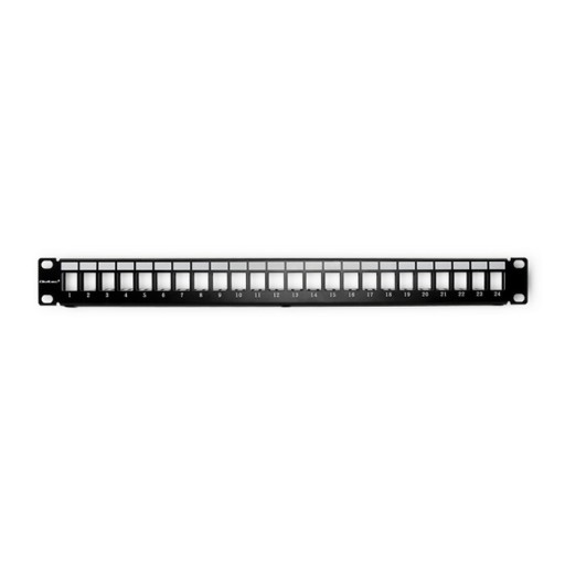 Qoltec Patch panel RACK 24 porty UTP blank Czarny