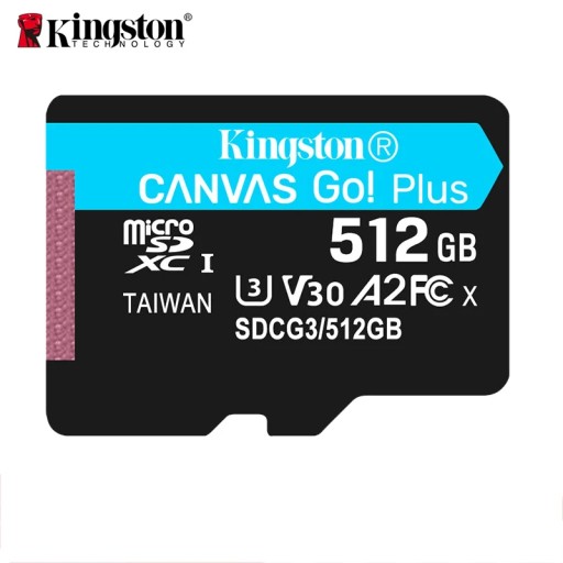 Kingston microSDXC Canvas Go! Plus 512GB 170R A2 U3 V30 Card adapter