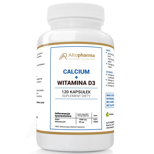 CALCIUM 1000mg WIT D3 50µg WAPŃ MOCNE KOŚCI 120ka